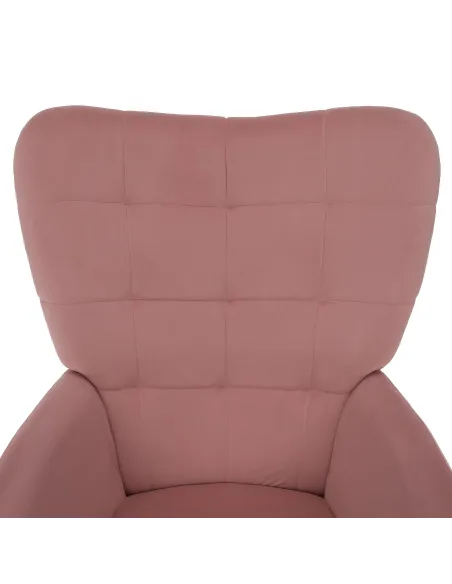 Fotoliu HABEN, living/dormitor/birou, 70x78x97 cm, Velvet roz + cadru metalic | MobilaOK