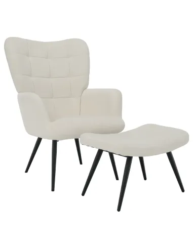 Fotoliu HABEN living, 70x78x97 cm, Velvet alb/negru | MobilaOK