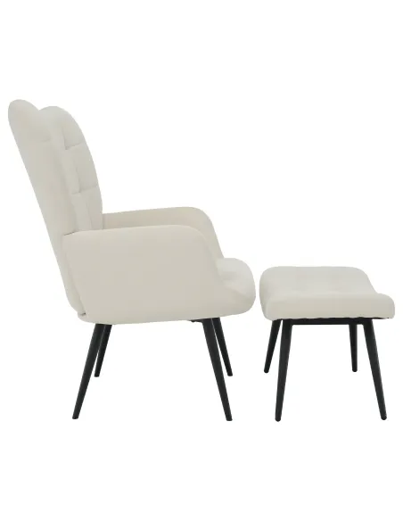 Fotoliu HABEN living, 70x78x97 cm, Velvet alb/negru | MobilaOK