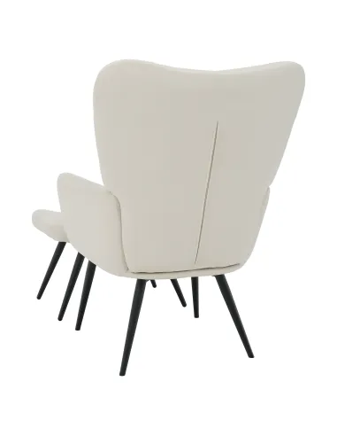 Fotoliu HABEN living, 70x78x97 cm, Velvet alb/negru | MobilaOK