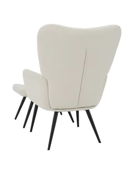 Fotoliu HABEN living, 70x78x97 cm, Velvet alb/negru | MobilaOK