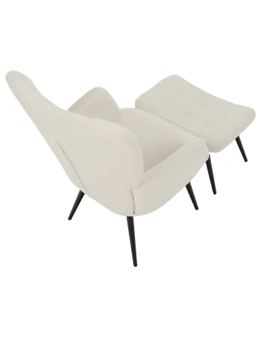 Fotoliu HABEN living, 70x78x97 cm, Velvet alb/negru | MobilaOK