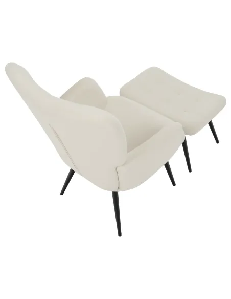Fotoliu HABEN living, 70x78x97 cm, Velvet alb/negru | MobilaOK