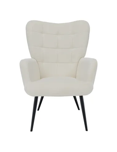 Fotoliu HABEN living, 70x78x97 cm, Velvet alb/negru | MobilaOK