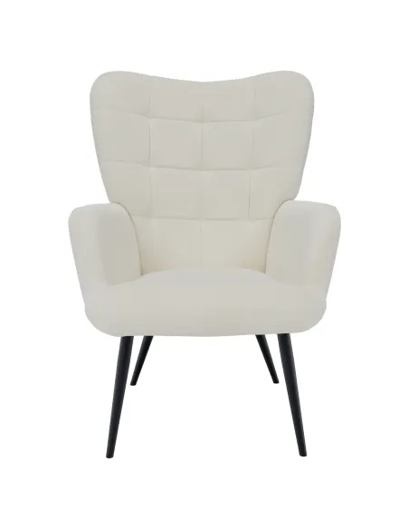 Fotoliu HABEN living, 70x78x97 cm, Velvet alb/negru | MobilaOK