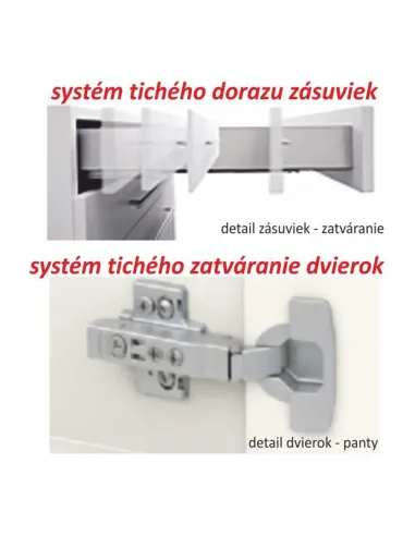 Dulap bucătărie LINE ALB, 60x82x54.5 cm, PAL melaminat alb lucios | MobilaOK