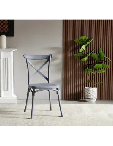 Scaun pliabil SAVITA, interior/exterior, 50x47x90 cm, Plastic gri | MobilaOK