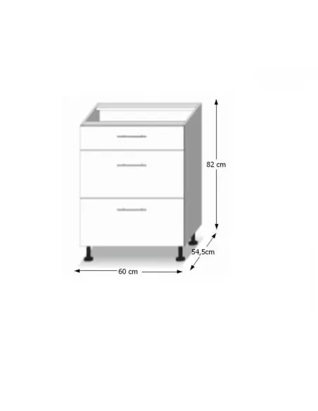 Dulap bucătărie LINE ALB, 60x82x54.5 cm, PAL melaminat alb lucios | MobilaOK