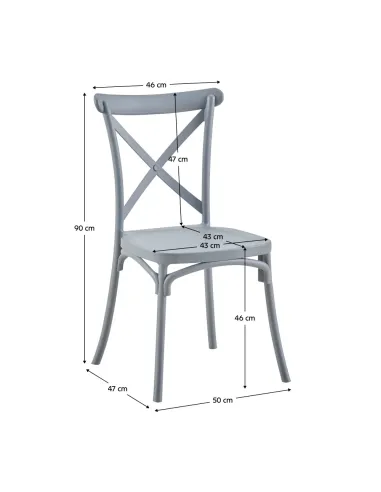 Scaun pliabil SAVITA, interior/exterior, 50x47x90 cm, Plastic gri | MobilaOK