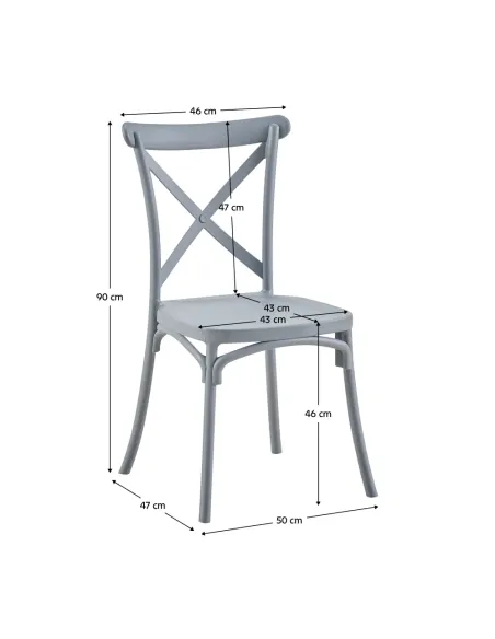 Scaun pliabil SAVITA, interior/exterior, 50x47x90 cm, Plastic gri | MobilaOK