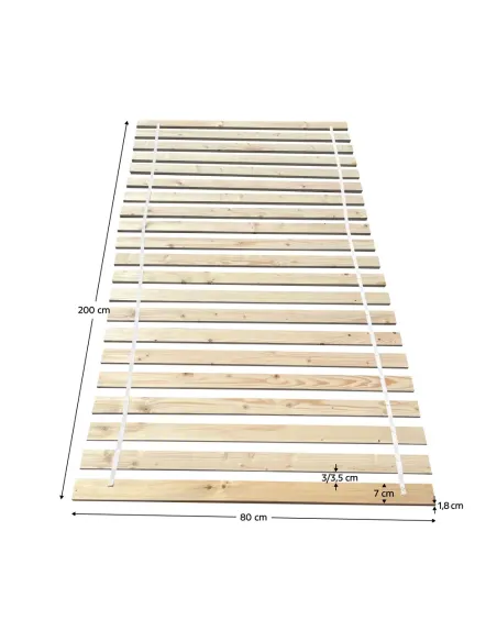 Grătar roluit PLUMA, dormitor, 80x200 cm, lemn de molid | MobilaOK