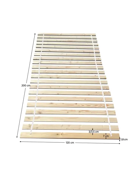 Grătar roluit PLUMA, dormitor, 120x200 cm, lemn de molid | MobilaOK