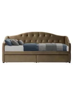 Pat ZASKA, dormitor, 90x200 cm, catifea, PAL, MDF, furnir | MobilaOK 2