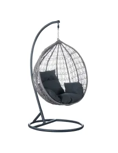 Fotoliu NOLEO, living/balcon, 107x68x121 cm, Ratan tehnic, Oțel | MobilaOK