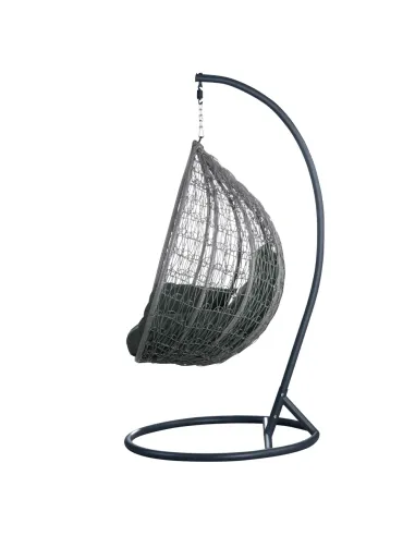Fotoliu NOLEO, living/balcon, 107x68x121 cm, Ratan tehnic, Oțel | MobilaOK
