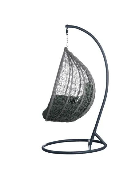 Fotoliu NOLEO, living/balcon, 107x68x121 cm, Ratan tehnic, Oțel | MobilaOK