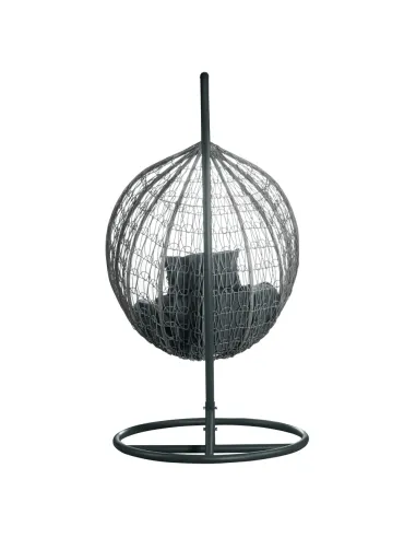 Fotoliu NOLEO, living/balcon, 107x68x121 cm, Ratan tehnic, Oțel | MobilaOK
