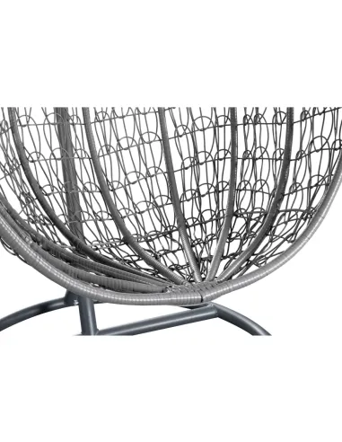 Fotoliu NOLEO, living/balcon, 107x68x121 cm, Ratan tehnic, Oțel | MobilaOK