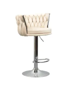 Scaun de bar BRIN, living/bucătărie/bar, 53x50x80/102 cm, Velvet bej/crom | MobilaOK
