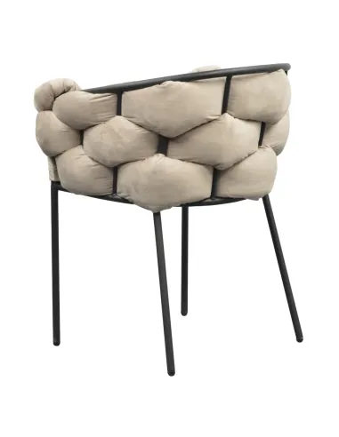 Fotoliu DOROTA pentru living, 63x51x75 cm, Velvet gri-maro/negru | MobilaOK