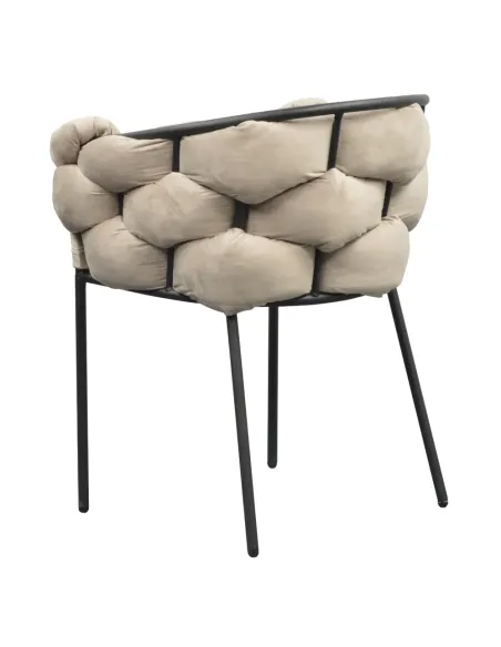 Fotoliu DOROTA pentru living, 63x51x75 cm, Velvet gri-maro/negru | MobilaOK