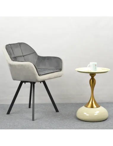 Fotoliu FLER, sufragerie, 57x58x81 cm, Velvet, metal | MobilaOK
