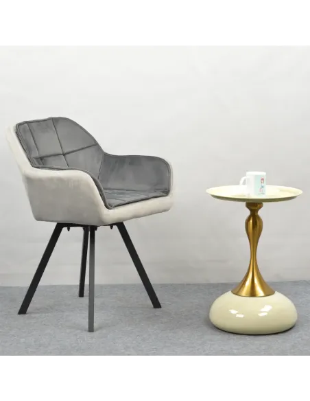 Fotoliu FLER, sufragerie, 57x58x81 cm, Velvet, metal | MobilaOK