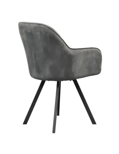 Fotoliu SAMANTA pentru living, 57x59x88 cm, Velvet gri închis/Metal | MobilaOK
