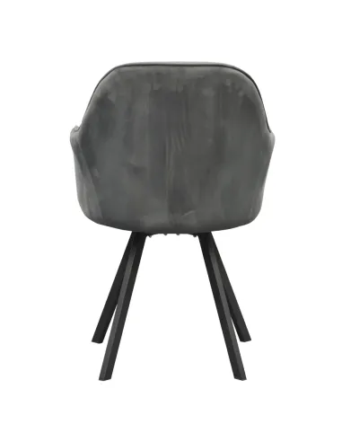 Fotoliu SAMANTA pentru living, 57x59x88 cm, Velvet gri închis/Metal | MobilaOK