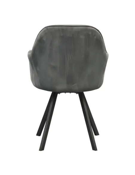 Fotoliu SAMANTA pentru living, 57x59x88 cm, Velvet gri închis/Metal | MobilaOK