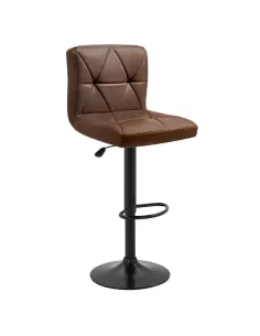 Scaun de bar, piele ecologică maro/negru, SELEST | MobilaOK