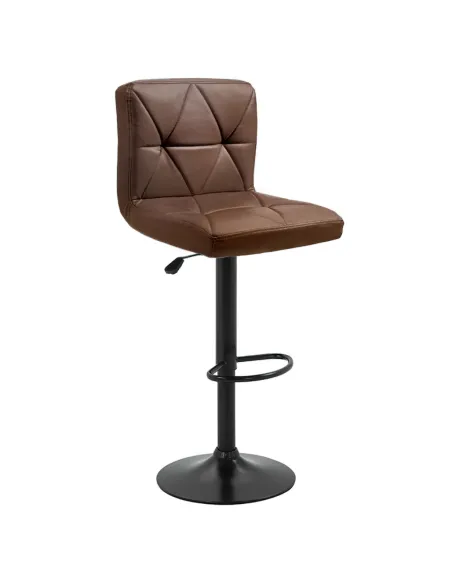 Scaun de bar, piele ecologică maro/negru, SELEST | MobilaOK