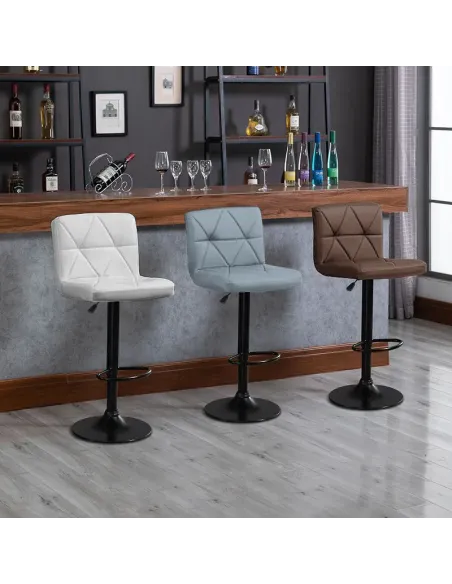 Scaun de bar, piele ecologică maro/negru, SELEST | MobilaOK