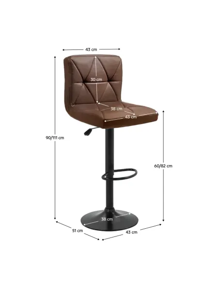 Scaun de bar, piele ecologică maro/negru, SELEST | MobilaOK