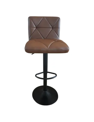Scaun de bar, piele ecologică maro/negru, SELEST | MobilaOK