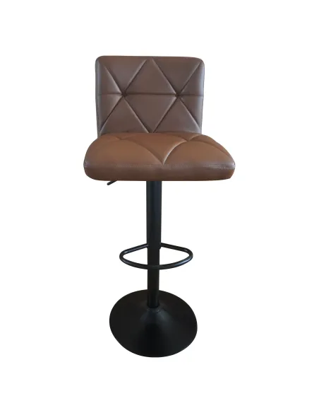 Scaun de bar, piele ecologică maro/negru, SELEST | MobilaOK