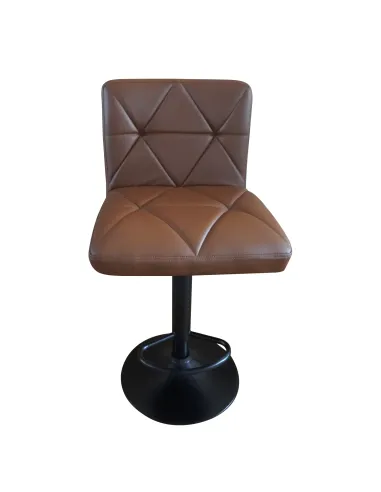 Scaun de bar, piele ecologică maro/negru, SELEST | MobilaOK