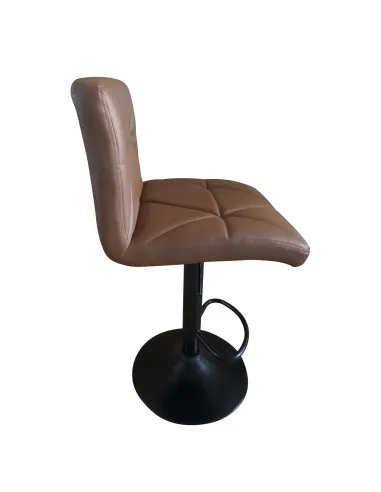 Scaun de bar, piele ecologică maro/negru, SELEST | MobilaOK