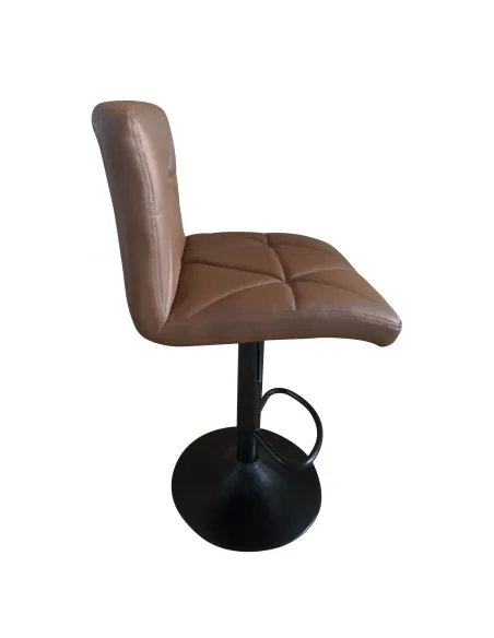 Scaun de bar, piele ecologică maro/negru, SELEST | MobilaOK