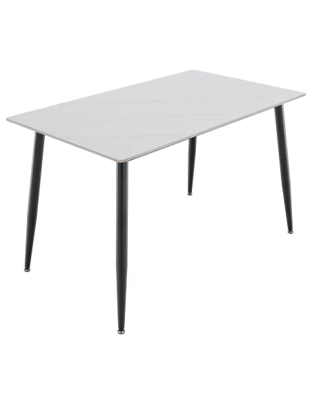Masă FLORENC TIP 1, sufragerie, 121x71 cm, piatră și oțel | MobilaOK