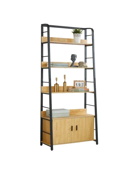 Raft, CHARITON, hol/dormitor/birou, 80x35x180 cm, MDF înfoliat/Metal | MobilaOK