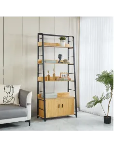 Raft, CHARITON, hol/dormitor/birou, 80x35x180 cm, MDF înfoliat/Metal | MobilaOK 2