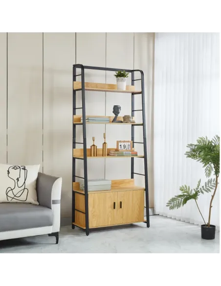 Raft, CHARITON, hol/dormitor/birou, 80x35x180 cm, MDF înfoliat/Metal | MobilaOK