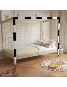 Pat Montessori FUTAL, dormitor copii, 90x200, pin masiv | MobilaOK 2