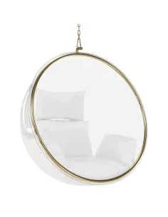 Scaun suspendat BUBBLE NEW TIP 1, living/terasa, 106x62x106 cm, Acrilic/Oțel | MobilaOK