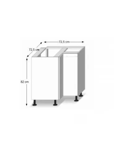 Dulap bucătărie, LINE, dulap inferior de colț, 72.5x72.5x82 cm, PAL melaminat | MobilaOK