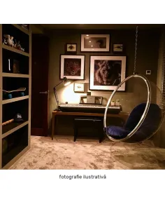 Scaun suspendat BUBBLE NEW, interior/exterior, 106x62x106 cm, oțel/acrilic/țesătură | MobilaOK 2