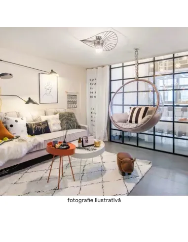 Scaun suspendat BUBBLE NEW, interior/exterior, 106x62x106 cm, oțel/acrilic/țesătură | MobilaOK