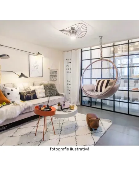 Scaun suspendat BUBBLE NEW, interior/exterior, 106x62x106 cm, oțel/acrilic/țesătură | MobilaOK