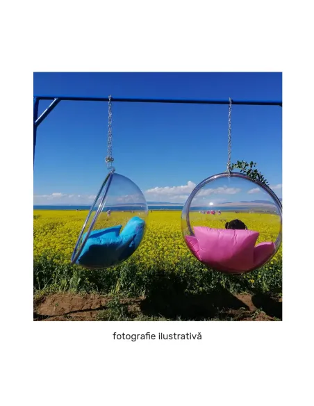 Scaun suspendat BUBBLE NEW, interior/exterior, 106x62x106 cm, oțel/acrilic/țesătură | MobilaOK